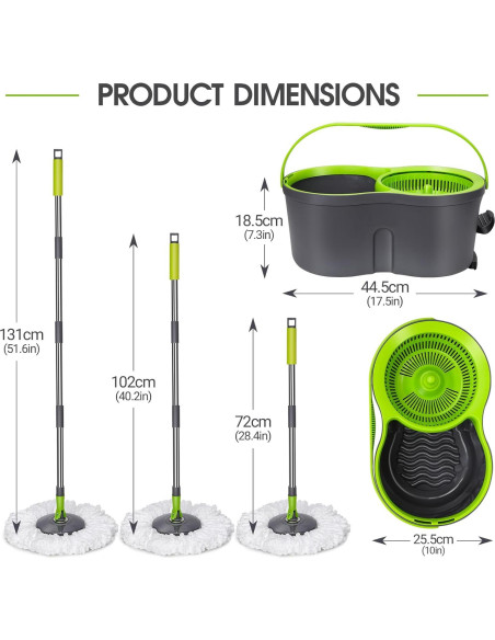 Set de Mopa Giratoria Masthome con Cubo y Escurridor 360 Set de Mopa Giratoria Masthome con Cubo y Escurridor 360