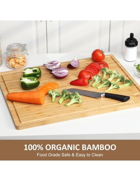 Tabla de Cortar de Bambú GAOMON 61x46 cm con Canal de Jugo Tabla de Cortar de Bambú GAOMON 61x46 cm con Canal de Jugo