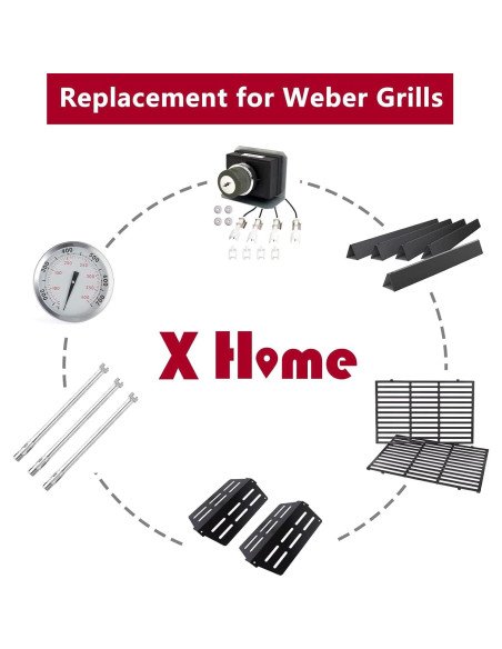 Parrillas de Reemplazo X Home para Weber Genesis 300 - Hierro Fundido Parrillas de Reemplazo X Home para Weber Genesis 300 - Hierro Fundido