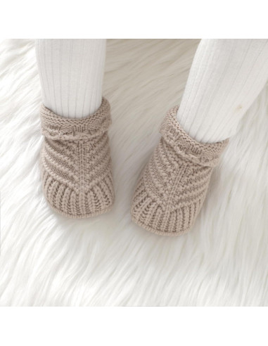 Botines para Bebé Neiwech 3-6 Meses Beige Tejidos a Mano
