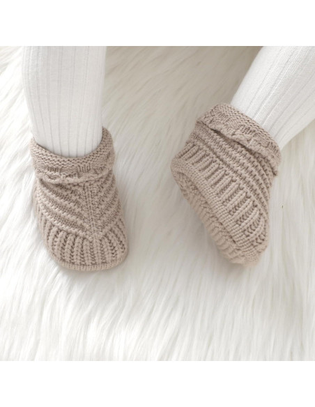 Botines para Bebé Neiwech 3-6 Meses Beige Tejidos a Mano Botines para Bebé Neiwech 3-6 Meses Beige Tejidos a Mano