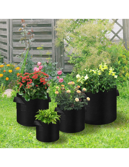 Bolsas de Cultivo LITLANDSTAR 100-Pack 10 Galones Tela Fieltro Bolsas de Cultivo LITLANDSTAR 100-Pack 10 Galones Tela Fieltro