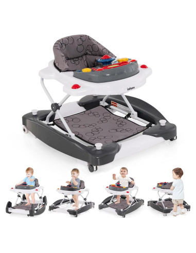 Andador 5 en 1 INFANS para Bebés Ajustable y Plegable Gris