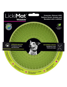 LickiMat Wobble Cuenco Verde para Perros Alimentación Lenta