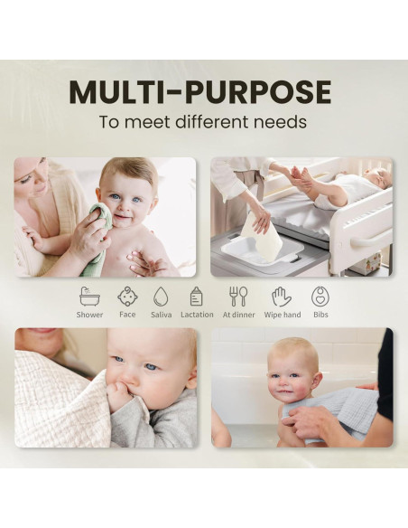 Toallitas de Muselina para Bebés Konssy - 10 Unidades 100% Algodón Toallitas de Muselina para Bebés Konssy - 10 Unidades 100% Algodón