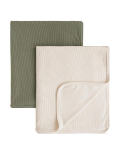Manta de Bebé Konssy 2 Piezas Suave 83.82x106.68 cm Beige Salvia