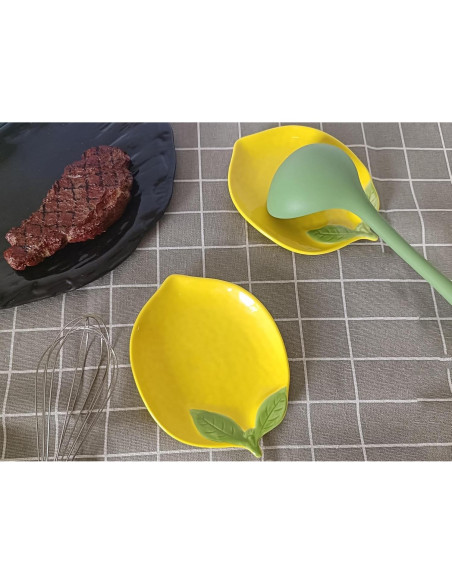 Reposap cucharas de cerámica TOPYOKK limón 15.2x12.7cm Reposap cucharas de cerámica TOPYOKK limón 15.2x12.7cm