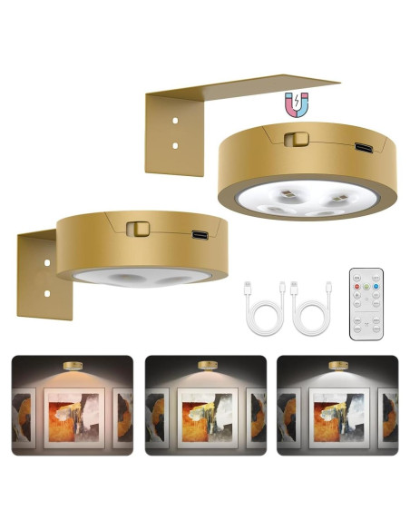 Luces LED Recargables EUIOKUN para Arte en Pared, 2 Paquete Luces LED Recargables EUIOKUN para Arte en Pared, 2 Paquete