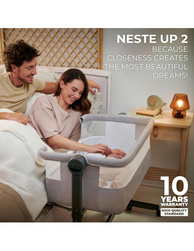 Cuna Kinderkraft Neste UP2 2 en 1 Co-Sleeper Ajustable Gris