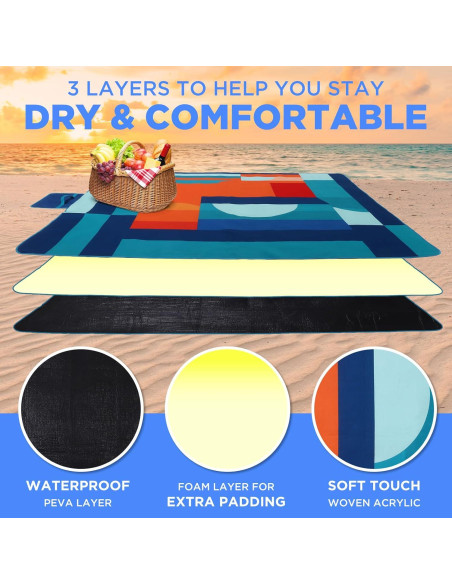 Manta de Picnic Extra Grande Scuddles 200x150 cm Impermeable Manta de Picnic Extra Grande Scuddles 200x150 cm Impermeable