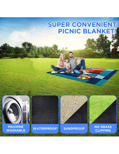 Manta de Picnic Extra Grande Scuddles 200x150 cm Impermeable