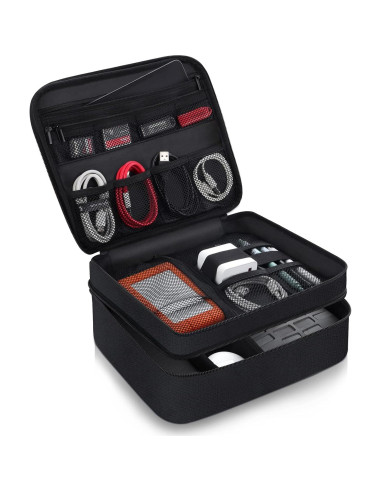 Organizador de Viaje Electrónico Smof Grande Negro 3 Capas