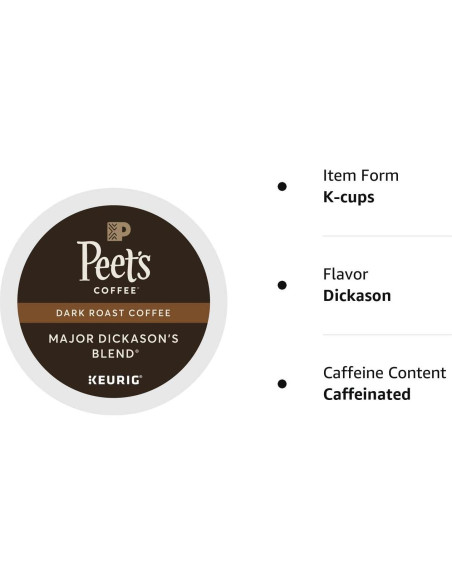 Cápsulas de Café Peet's K-Cup 300 Cuentas Tostado Oscuro Cápsulas de Café Peet's K-Cup 300 Cuentas Tostado Oscuro