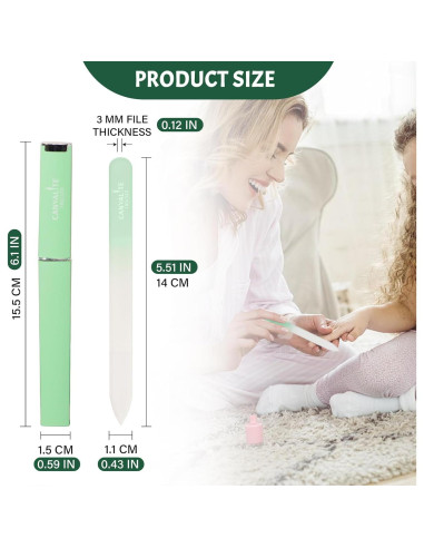 Limas de Uñas de Vidrio CANVALITE Doble Lado 180/320 - Paquete de 3