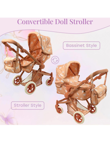 Carrito de Muñecas Convertible The New York Doll Beige 63.5cm