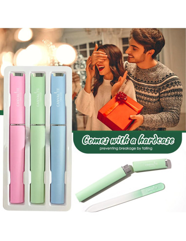 Limas de Uñas de Vidrio CANVALITE Doble Lado 180/320 - Paquete de 3