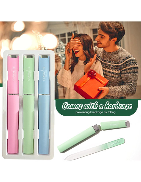 Limas de Uñas de Vidrio CANVALITE Doble Lado 180/320 - Paquete de 3 Limas de Uñas de Vidrio CANVALITE Doble Lado 180/320 - Paquete de 3