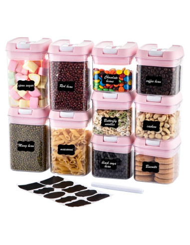 Conjunto de 10 Contenedores Herméticos U-QE Rosa 5.5L BPA Free