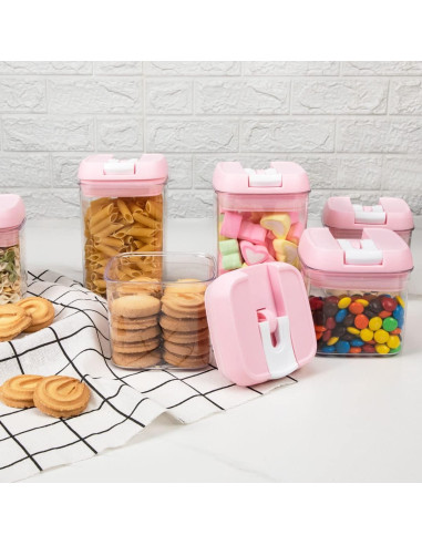 Conjunto de 10 Contenedores Herméticos U-QE Rosa 5.5L BPA Free