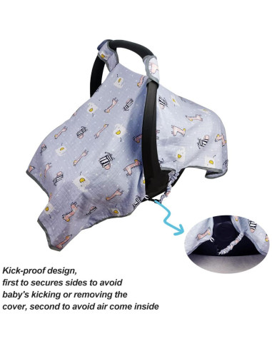 Funda de Asiento de Auto ICOPUCA para Bebés - Muselina Transpirable