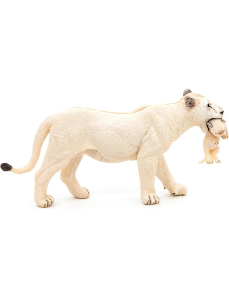 Figura de Papo Leona Blanca con Cachorro Multicolor 14.5 cm Figura de Papo Leona Blanca con Cachorro Multicolor 14.5 cm