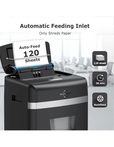 Trituradora de Papel BONSEN S3110 Micro Corte 120 Hojas Trituradora de Papel BONSEN S3110 Micro Corte 120 Hojas