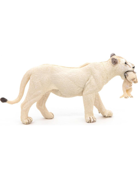 Figura de Papo Leona Blanca con Cachorro Multicolor 14.5 cm Figura de Papo Leona Blanca con Cachorro Multicolor 14.5 cm