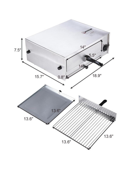 Horno de Pizza Eléctrico Goplus 30.5 cm Acero Inoxidable Horno de Pizza Eléctrico Goplus 30.5 cm Acero Inoxidable