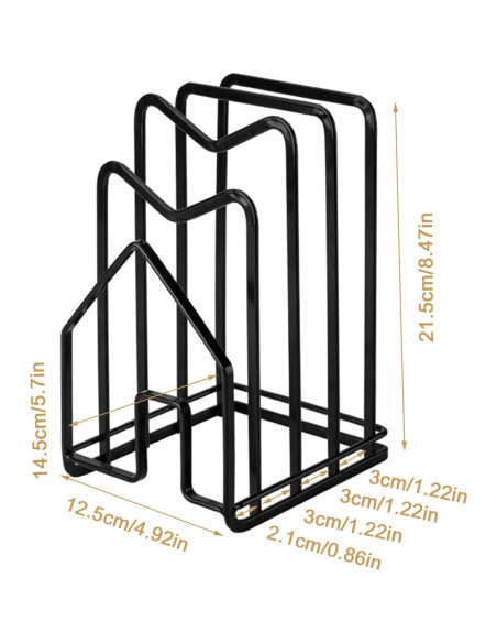 Soporte para Tabla de Cortar SUNFICON Acero Negro 12.5x14.5x21.5cm Soporte para Tabla de Cortar SUNFICON Acero Negro 12.5x14.5x21.5cm