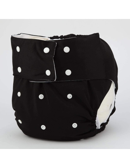 Cubierta de Pañal de Tela Reutilizable JOBEBE Ajustable Negro Cubierta de Pañal de Tela Reutilizable JOBEBE Ajustable Negro