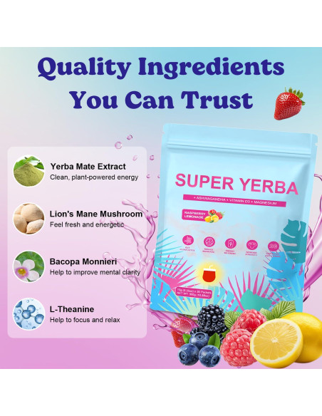 Super Yerba Mate Instantáneo Josmon Sabor Frambuesa Limonada 30 Porciones Super Yerba Mate Instantáneo Josmon Sabor Frambuesa Limonada 30 Porciones