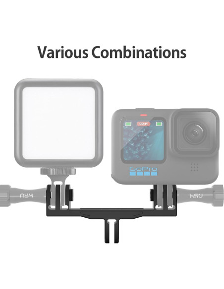 Adaptador Doble de Aluminio HSU para GoPro y Cámaras de Acción Adaptador Doble de Aluminio HSU para GoPro y Cámaras de Acción