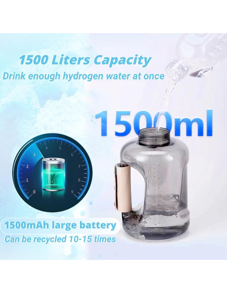 Generador de Agua de Hidrógeno VINGVO 1.5L Recargable Negro Generador de Agua de Hidrógeno VINGVO 1.5L Recargable Negro