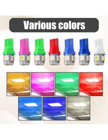 Bombillas LED Kutyun 194 Rojas 12V DC Paquete de 10