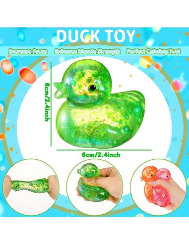 Juguetes Antiestrés Meooeck 12 Pcs Pato Brillante 6 cm