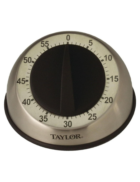 Temporizador Mecánico Taylor de Acero Inoxidable 60 Minutos Temporizador Mecánico Taylor de Acero Inoxidable 60 Minutos