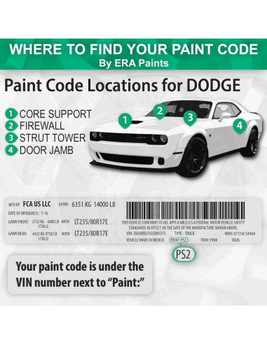 Pintura de Retoque Automotriz ERA PGZ/KGZ Verde Bosque Negro Perla 7.39 ml