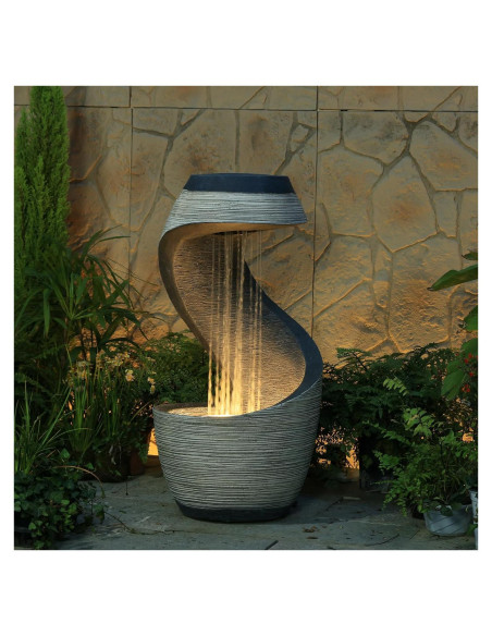 Fuente de Agua de Jardín Sunlinua 96.3 cm Beige Resina Fuente de Agua de Jardín Sunlinua 96.3 cm Beige Resina