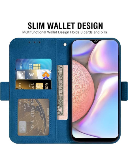 Funda de Cartera Asuwish para Samsung Galaxy A10S Azul Funda de Cartera Asuwish para Samsung Galaxy A10S Azul