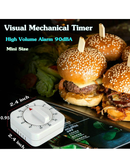 Temporizador Mecánico de Cocina NUOSWEK 60 Minutos Blanco Temporizador Mecánico de Cocina NUOSWEK 60 Minutos Blanco
