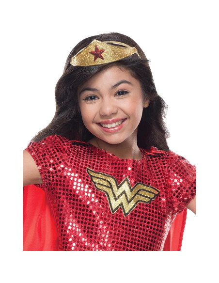 Disfraz de Wonder Woman Rubies para niña Mediano con capa y tiara Disfraz de Wonder Woman Rubies para niña Mediano con capa y tiara