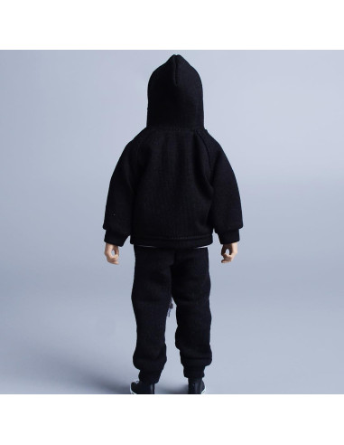 Ropa Deportiva Diaria para Muñeco 1/12 Meetoget - Negro