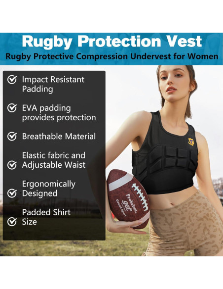 Chaleco de Compresión Acolchado TUOY para Mujeres - Protección Pecho Chaleco de Compresión Acolchado TUOY para Mujeres - Protección Pecho