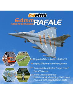 Avión de Control Remoto FMS 64mm Rafale Tigre OTAN PNP 2