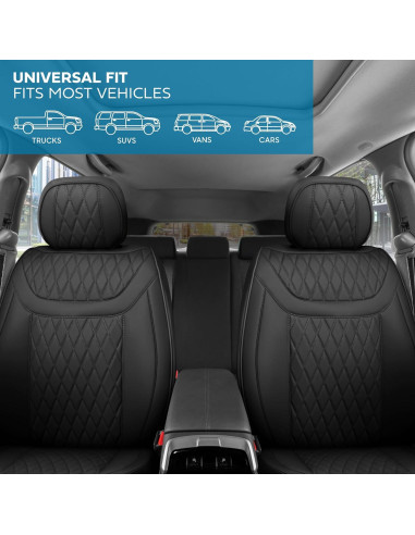 Fundas de Asiento de Coche MotorBox Cuero Sintético Negro