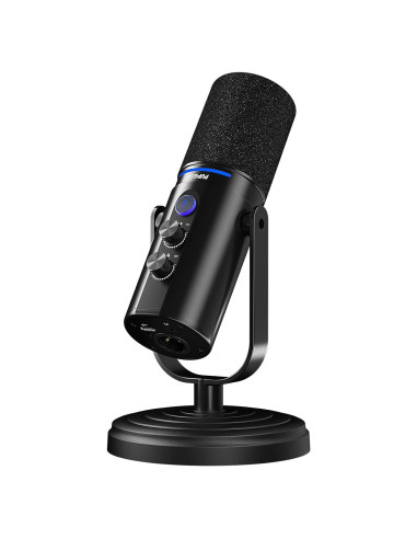 Micrófono Dinámico USB/XLR PUPGSIS para Podcast y Streaming - Negro