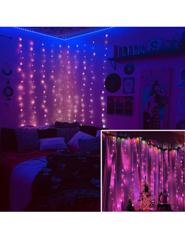 Luces de Cortina LED K-16 con Control Remoto - 16 Colores