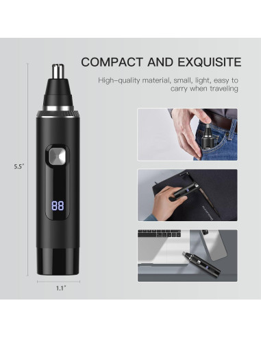 Recortador de Vello Nasal y Orejas Ginity 2 en 1 Recargable