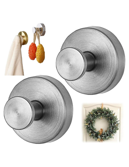 Ganchos de Succión Removibles ALLVANA 2-Pack Plata 6.8 kg Ganchos de Succión Removibles ALLVANA 2-Pack Plata 6.8 kg