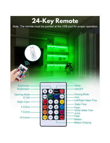 Luces de Estantería RGB JUSJUBR - 4 Barras LED 30 cm